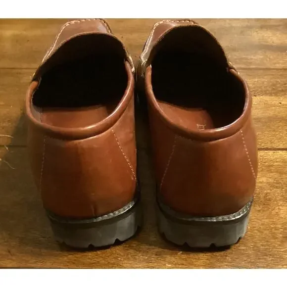 Women's Cole Haan Country Vtg 8 Shoes Brown Leather Slip On Flat Loafers D17937 - Picture 4 of 8